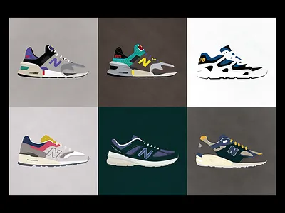 New Balance - a Year in Review art branding design digital art graphic design illustration minimalist new balance poster shoe sneakers vector