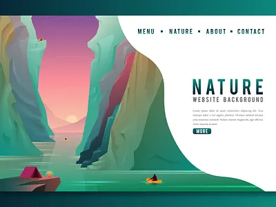 Mountains Landing Page Illustration adventure camping homepage illustration landing page landingpage landscape mountain nature nature illustration web