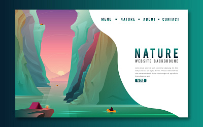 Mountains Landing Page Illustration adventure camping homepage illustration landing page landingpage landscape mountain nature nature illustration web