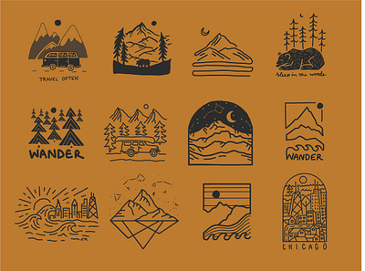 Design Round Up 2019 bear branding california chicago city colorado hiking illustration merch design mountains mt rainier night sky outdoor art patagonia rei san diego stars t shirt design travel wanderlust