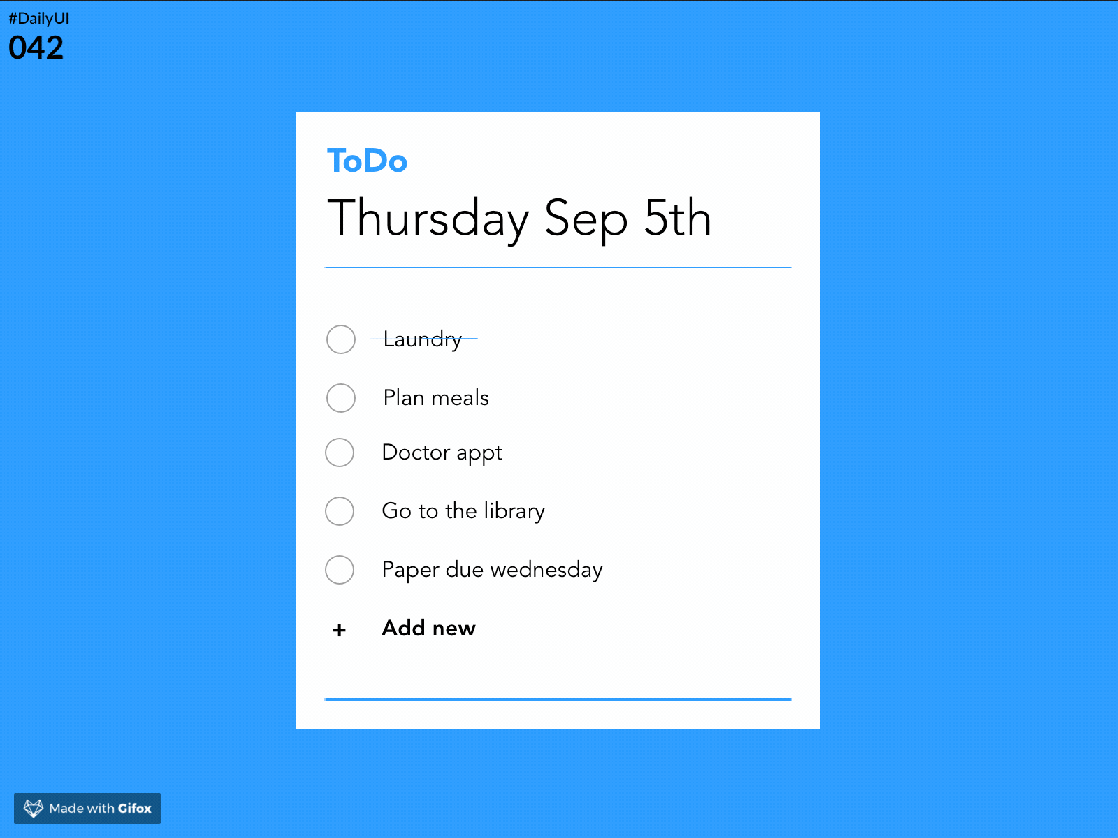 DailyUI 042 - ToDo anima animation dailyui design mockup sketchapp ui uidesign user experience uxui