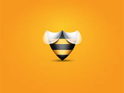 Bee Protected app icon bee business design honey icon illustration ios logo shield vector