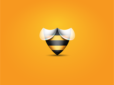 Bee Protected app icon bee business design honey icon illustration ios logo shield vector