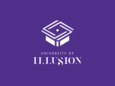 Day 38: "University Logo" brand branding challenge clean daily dailylogo dailylogochallenge illusion illusionist impossible inverse logo magic magician modern purple reverse simple uni university