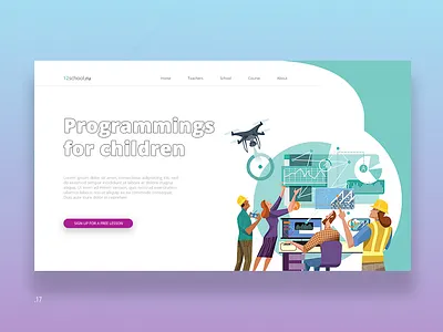 Website for the school of programming for children agency branding design flotweb landing page landing page design lending logo design site ui ui design uidesign uiux ux ux ui web web design web development webdesign website