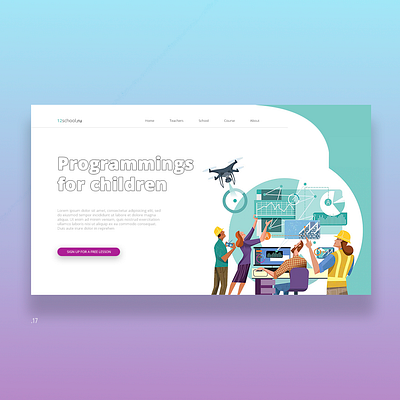 Website for the school of programming for children agency branding design flotweb landing page landing page design lending logo design site ui ui design uidesign uiux ux ux ui web web design web development webdesign website