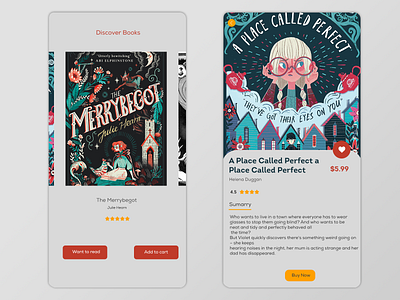 Book Store App app app design book store app box buy clean colors design interface mobile ui