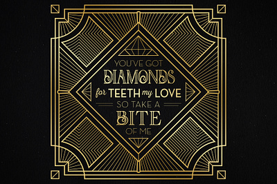 Take A Bite antique art deco design diamonds emboss graphic design illustration layout lettering retro typography vector vintage