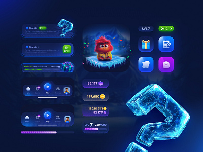 Game UI KIT - Telegram App app branding casino casino interface crypto app gambling game design game elements game menu game ui kit gaming illustration mobile progress bar telegram telegram app ui ui kit ux web design