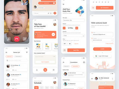 Medical App - Concept 2 app app design card clean daily ui dribbble health healthcare healthy medical medicine mobile okoslam patient reminder schedule