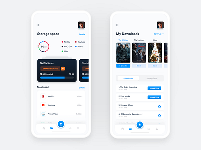 Storage data manager - mobile app app data design iphone mobile mobile app mobile apps movies storage ui user interface ux