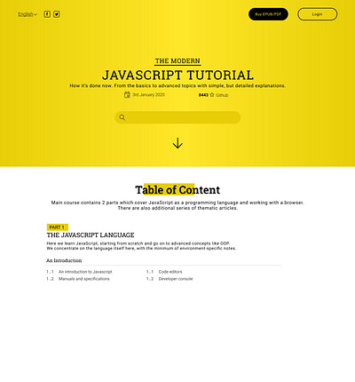 Javascript.info Redesign ui ux web design