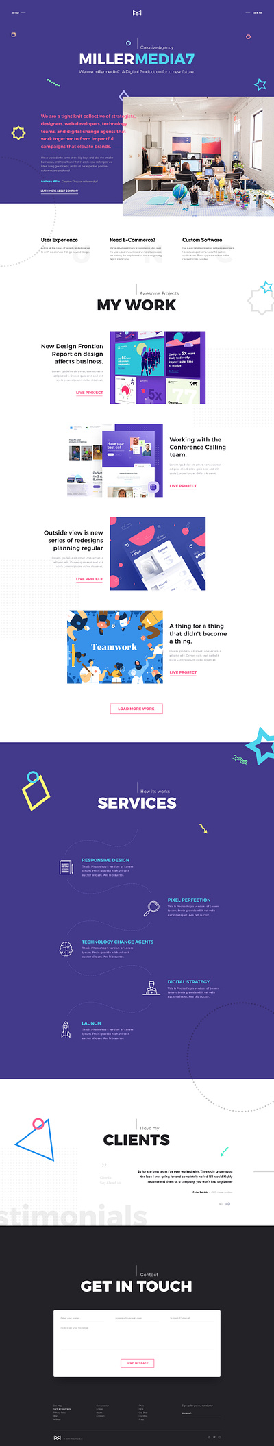 m7 concept page app application development branding agency design design agency landing page product design ux visual design web