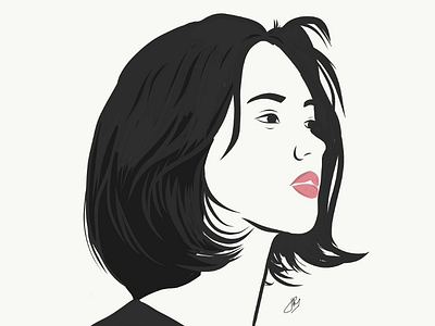 Beautiful Woman Stay adobe draw beautiful black white draw illustration vector woman