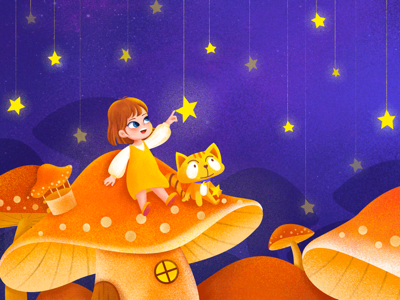 蘑菇屋 design logo ui 人物设计 儿童插画 动画设计 场景设计 女孩 插画设计 界面