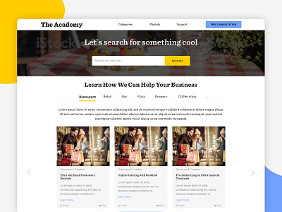 The Academy by Upserve - Educational Video Portal design ecommerce interface landing portal ui