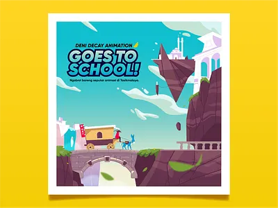 The Wanderer 2d 2d animation adobe illustrator adventure ai animation asset branding castle cloud design fantasy illustration sky story vector yellow