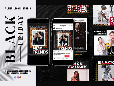 BLACK FRIDAY - Animated Stories Post animated video creative design graphic design instagram post instagram stories instagram story instagram template layout design social media design