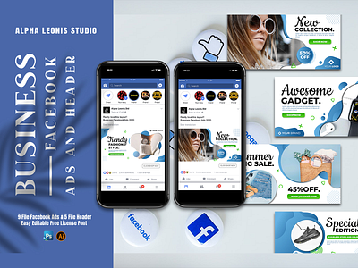 FACEBOOK - Business Ads Header bussiness facebook facebook ad facebook ads facebook banner facebook cover facebook post graphic design layout design template design