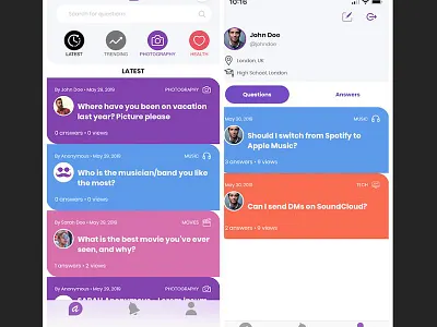 Askk - Social Questions/Answers Application android app app art branding design envatomarket facebook ios mobile mobile app questionnaire social network social networking app twitter ui uidesign ux ux design web