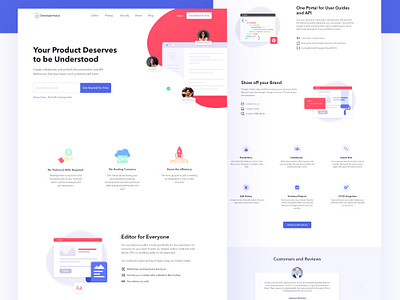 DeveloperHub Homepage Visual design api cloud developer development document documentary documentation editor homepage illustration product product design product manager redesign reviews rocket skill ui ux website