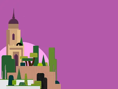 Getaway design dusk easy illustration getaway illustraion mosque palace pattern purple tree website illustration