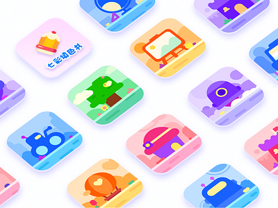 Small scenes design illustrations ui