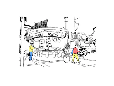 TAMARA JUICE BAR city illustration daily health illustration juice juice bar line art moments people peoples print prints sketch tel aviv telaviv urban art