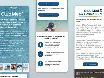 UI Design - Club Med x Loisirs Enchères adobe app branding design flat identity ui ux web website