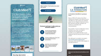 UI Design - Club Med x Loisirs Enchères adobe app branding design flat identity ui ux web website