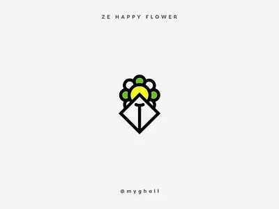 Happy Flower | Daily Logo Challenge #22 art branding colorful creative dailylogochallenge design flower health healthy icon logo minimal minimalism natural nature