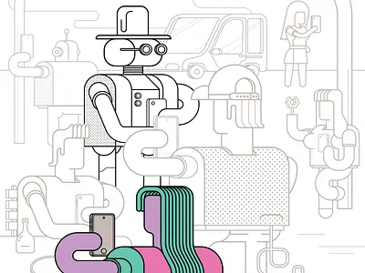 Find the bots adjust berlin bots burak beceren character design coloringbook design doodle drawing findthebots flat graphic design illustration vector