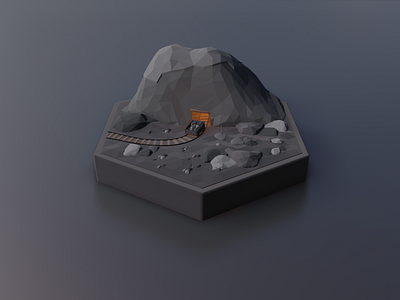 Rock (Catan #5) 3d blender blender3d board game catan design diorama eevee illustration isometric low poly lowpoly lowpolyart tile