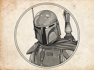 Boba fett artwork comics digital art fan art flat design graphic design illustration line art starwars vector vector illustration