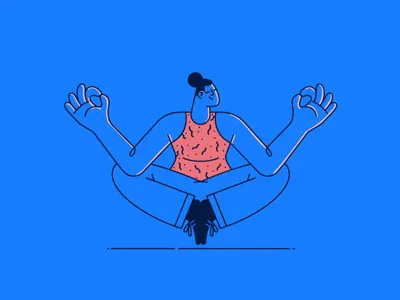 Zen illustration # 3 flat illustration stroke vector vibrant woman yoga zen