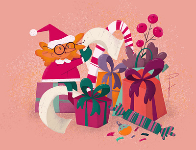 Happy New Year and Holidays! animation character design design flat illustration photoshop procreate web