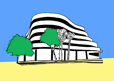 ASIA HOUSE architecture art city illustration graphic art graphic artist graphic studio home decor illustraion prints printshop sketch tel aviv telaviv white city whitespace