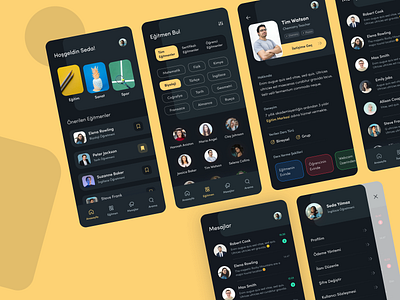 Education App 2020 app app design dark app dark ui education education app educational interactive interface minimal mobile mobile app mobile design project student teaching ui ui ux ux