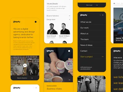 UBQ - Mobile website agency agency web design agency website art direction clean digital agency layout mobile mustard responsive studio ui user experience user research userinterface ux ux ui web website