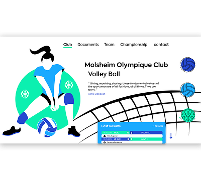 Volley Ball Club (winter edition) art design digital graphic illustration ui ux volleyball webdesig webpage website