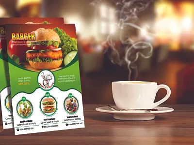 Restaurant Flyer Design brand design flyer design icon illustrator mockup design photoshop