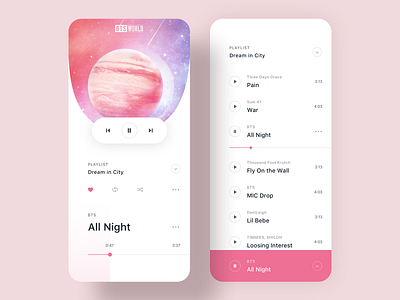 Music Playlist app brand character clean design icon ios ios app minimal mobile music app music player playlist ui ui ux ui design ux