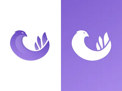 Phoenix bird funerary gradient logo mark phoenix symbol violet