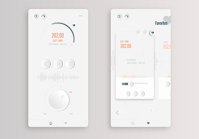 RADIO App UI Design favorites graphic design illustration music radio app tuning ui design