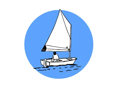 OPTIMIST blue graphic art graphic design illustraion line art ocean optimist poster poster art print prints race sail sailboat sailing sea sketch sports