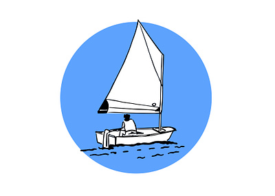 OPTIMIST blue graphic art graphic design illustraion line art ocean optimist poster poster art print prints race sail sailboat sailing sea sketch sports