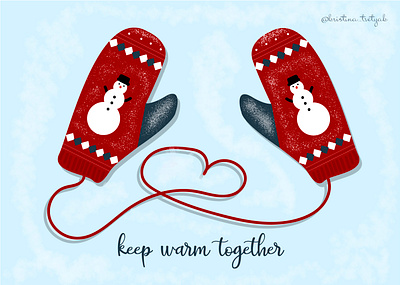 Christmass mittens art artwork cartoon christmas cozy design heart holiday illustration mitten pattern rad sketch snow snowman vector winter