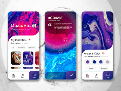 Application Color Palette - "Water Color" adobe xd analytic application design cold colorful colors flat design transparent warm