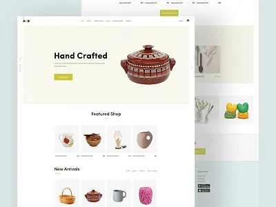 A&B Handicraft UI Explore clean craft creative featured handicraft heroimage interaction landingpage minimal onepage popular product psdtemplate ui uiconcetp userinterface webdesign xd xdtemplate