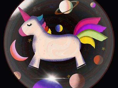 Unicorn Galaxy Ball drawing an unicorn procreate galaxy ball unicorn